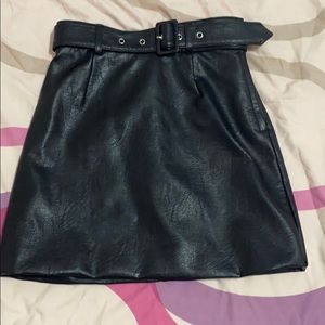 Black zip up skirt